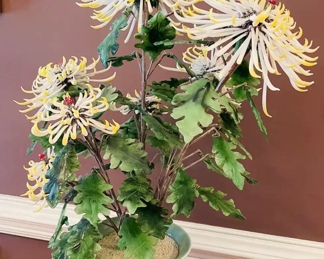 $150 	"
#28 Jade Plant with white & yellow flowers 27""T"