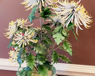 $150 	"
#28 Jade Plant with white & yellow flowers 27""T"