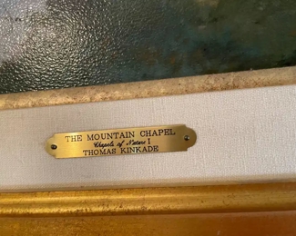 $400 	
#29 Thomas kinkade canvas The Mountain Chapel Chapels of Nature 1 serie 33x39 Ed 286/5950-Certificate included 