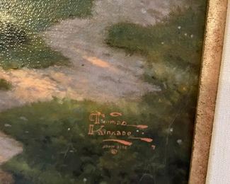 $400 	
#29 Thomas kinkade canvas The Mountain Chapel Chapels of Nature 1 serie 33x39 Ed 286/5950 -Certificate included 