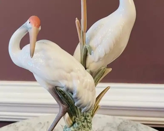 $275 	
#30 Lladro Courting Cranes 1611 Spanish porcelain "figurine - retired - 12"" -1989"	