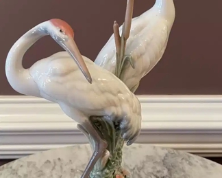 $275 	
#30 Lladro Courting Cranes 1611 Spanish porcelain "figurine - retired - 12"" -1989"	