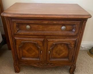 $350 	
#35 French Provencal King bedroom set - King bed  				with tempupedic mattress & #36night stands 26x17x24	