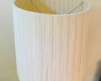 $46 	#37 Cream & blue/green floral lamp Pottery  