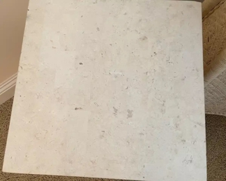 $90 	
#42 Set of rattan stands with square light weight									
		faux stone top 12x12 & 15x15	