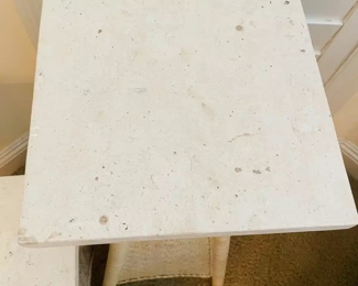 $90 	
#42 Set of rattan stands with square light weight									
		faux stone top 12x12 & 15x15	