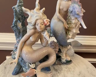 #53B - $300 - 2 Lladros mermaid 
