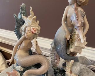 #53B - $300 - 2 Lladros mermaid 