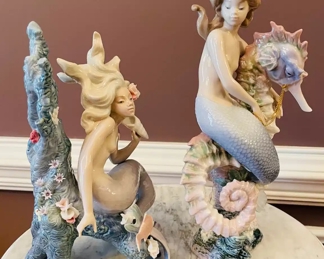 #53B - $300 - 2 Lladros mermaid 