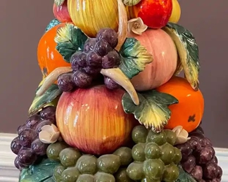 $36 	
#66 Pottery vintage Fruits tower made in Italy 1'	