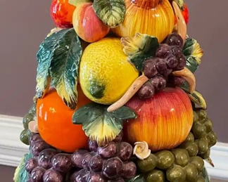 $36 	
#66 Pottery vintage Fruits tower made in Italy 1'	