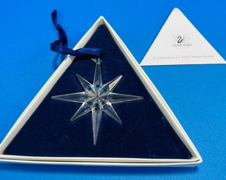 $60 
#88 Swaroski Christmas crystal Snowflake 									
		mid century style ornament 	