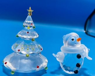 $80 	
#95 Swaroski Christmas tree and snow man	