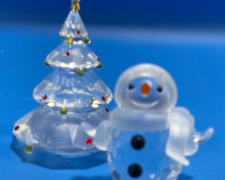 $80 	
#95 Swaroski Christmas tree and snow man	