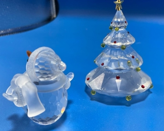 $80 	
#95 Swaroski Christmas tree and snow man	