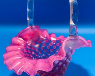 $40 - #113 Two Fenton hobnail baskets not signed 