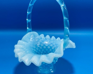 $40 - #113 Two Fenton hobnail baskets not signed 