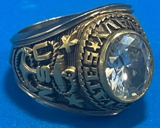 #103 - $50 USN Graduation ring Sz 9 /12 