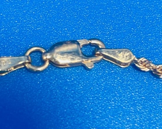 #109 - $1200 - $206 - 14kt gold 24"L rope chain (marked) 8.34gr 