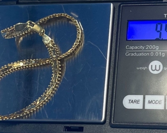 #116  - $230 Imperial Gold 14kt marked 8 1/2L bracelet or ankle 9.46 gr