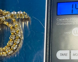 #120 - $170-  14kt gold & CZ bracelet sz 7