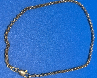 #134- $70 -  18kt bracelet gold cable 6"L 2.13 gr 