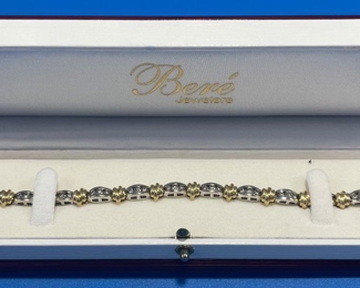 #137 14kt gold tennis bracelet diamonds