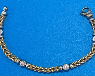 #133 18kt gold bracelet with 4 diamonds ITALY 