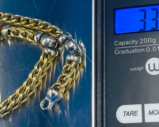 #133 18kt gold bracelet with 4 diamonds ITALY 