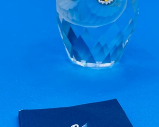 #160- $38- Swarovski owl with green eyes 