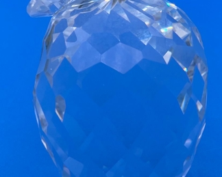 #160- $38- Swarovski owl with green eyes 