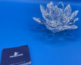 #161 - $38 Swarovski crystal water lily lotus 4" candleholder