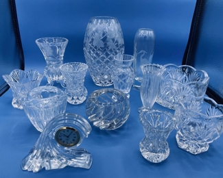 #162 $60 - Lot crystal small vases Lenox, Marquis, Mikasa ,Martha stewart 13 pieces 