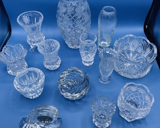 #162 $60 - Lot crystal small vases Lenox, Marquis, Mikasa ,Martha stewart 13 pieces 