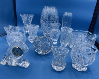 #162 $60 - Lot crystal small vases Lenox, Marquis, Mikasa ,Martha stewart 13 pieces 