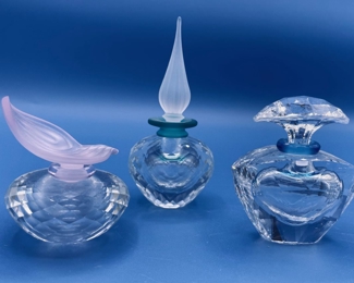 #164 - $100 Swarovski set of 3 perfume bottle Falcon Oriental, Rose Falcon, Falcon Napoleon