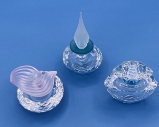 #164 - $100 Swarovski set of 3 perfume bottle Falcon Oriental, Rose Falcon, Falcon Napoleon