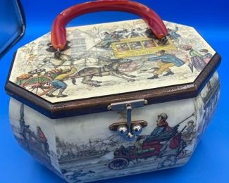 #180 - $50 Vintage Dum Ditty purse winter scene decal 