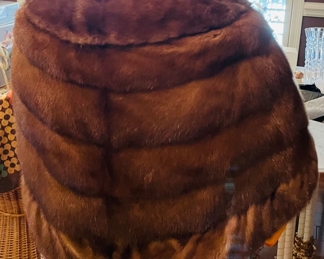 #153 - $200 Vintage brown mink cape 