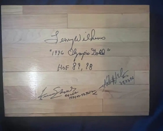 Piece of Olympic floor- signed 