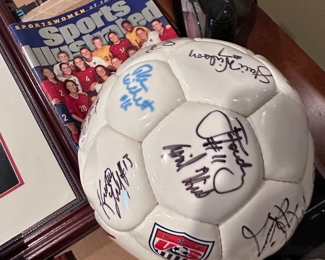Signed soccer ball for Olympic gold team including Mia Hamm -2004