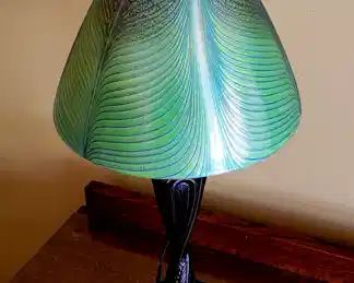 Contemporay art glass feather pull lamp