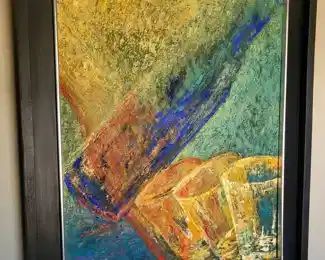 "La Bottella Azul" by Ernesto Cadena. Original oil painting