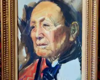 "Old Indian Brave" original painting by Allen Polt...listed artist