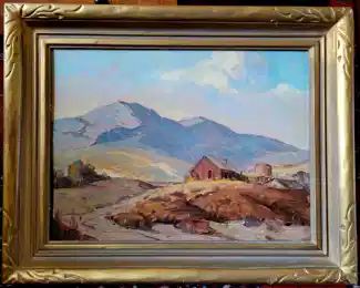"Down Boquet Canyon" original oil dated 1936, by Walt Lee (1886-1980)