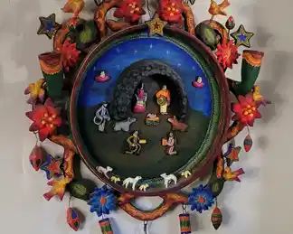 Alfonso Catillo Orta original Mexican wall hanging- dated 1994. Prominent Mexican artisan. Check out his Wikipedia page!!