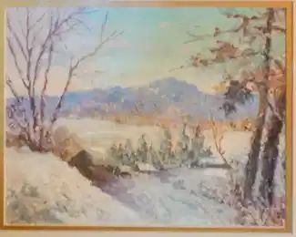 "New England Sketchbook" original painting by Herbert H. Smithers ( 1871-1960) listed artist
