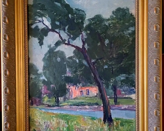 "House by the River" original oil painting by Alta West Salisbury- 1879-1933