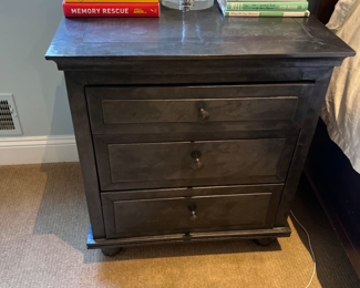 Metal clad Restoration Hardware nightstands 