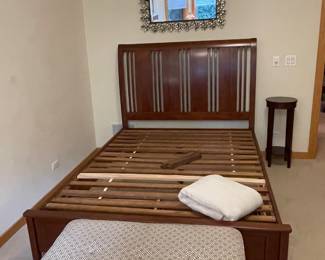Kincaid solid cherry full size bed frame with 2 drawer storage